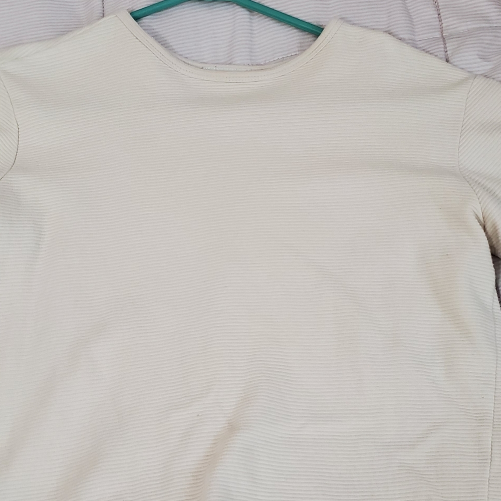 Cream colored textured crop top